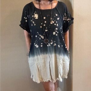 NWT Women's Umgee Black and Cream Ombré Dress